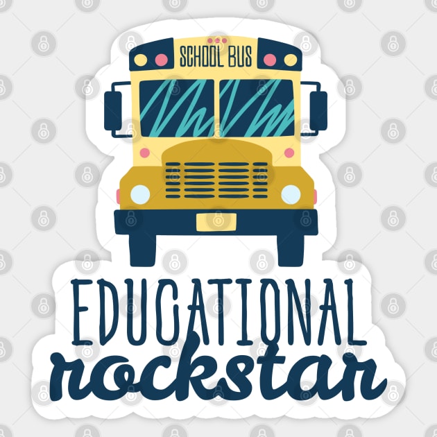 Educational Rockstar School Bus Sticker by broadwaygurl18